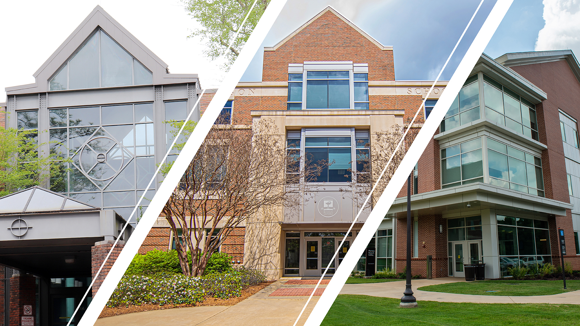 Collage of three buildings