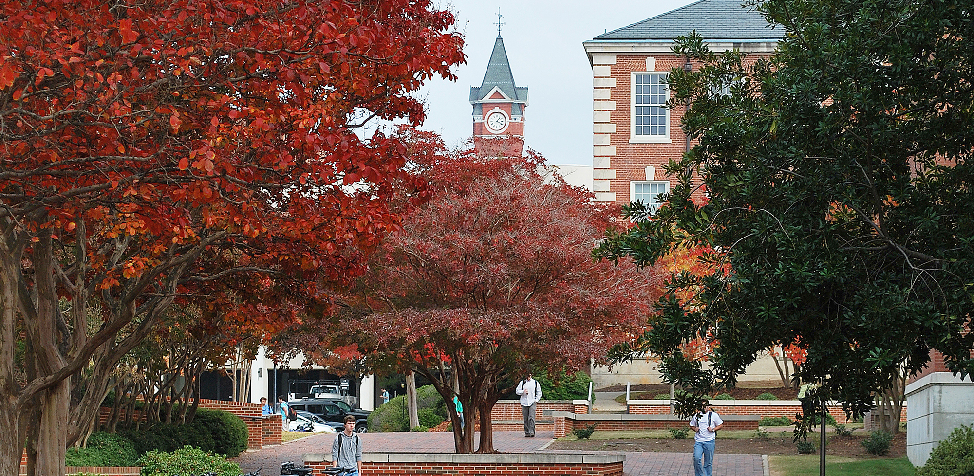 Students walk on campus 