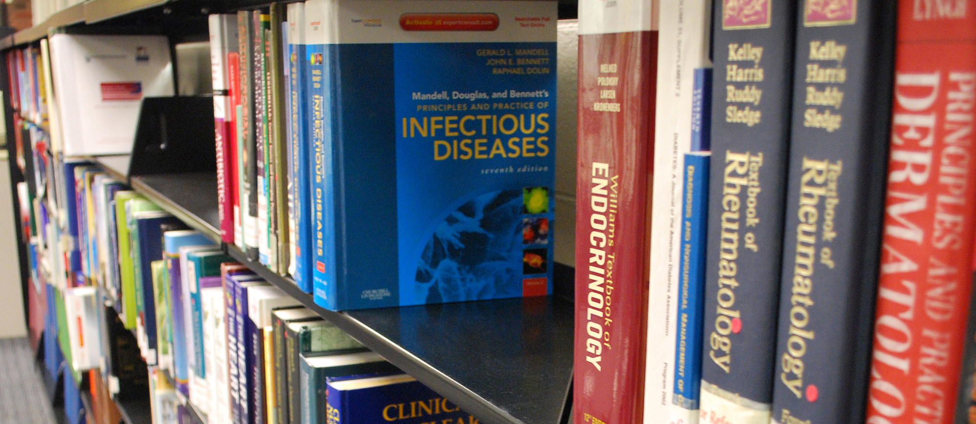 Book shelf in the Drug Information Center
