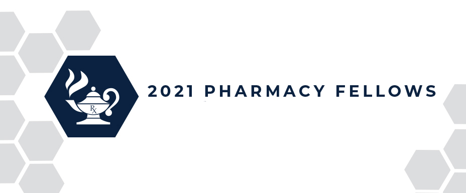 Hexagons with 2021 Pharmacy Fellows text