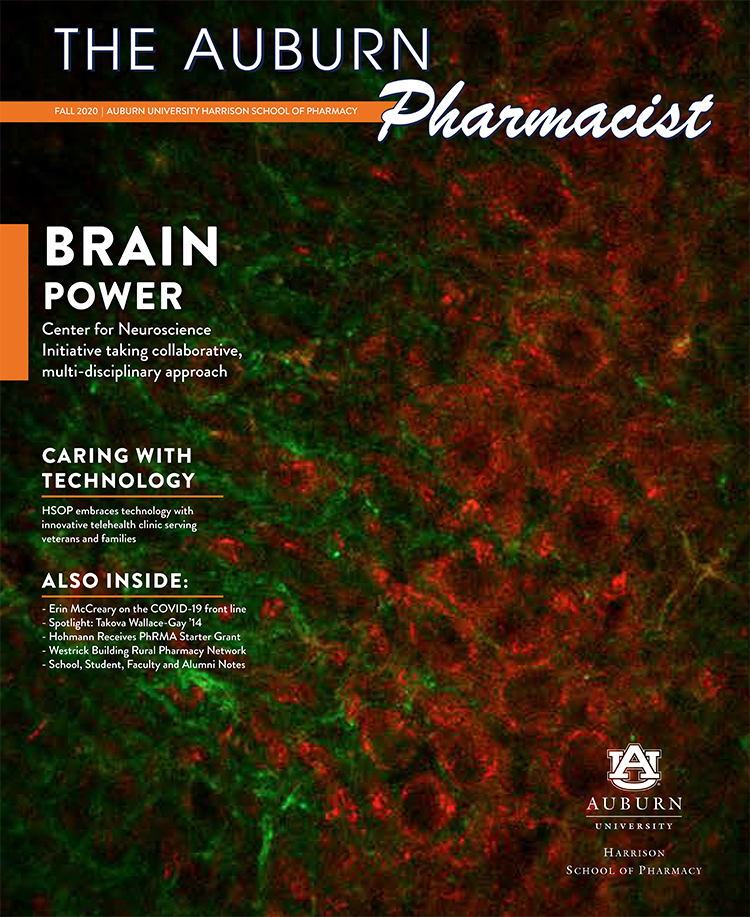 Magazine cover with brain synapse