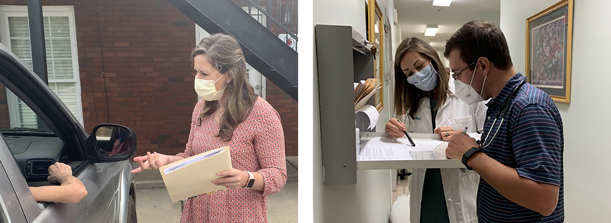 Combined photos of Jeanna Sewell and Katelin Lisenby working in clinics