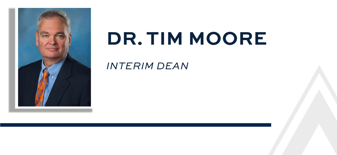 Graphic with head shot of Tim Moore