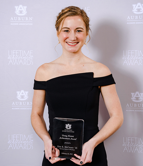 Erin McCreary with award