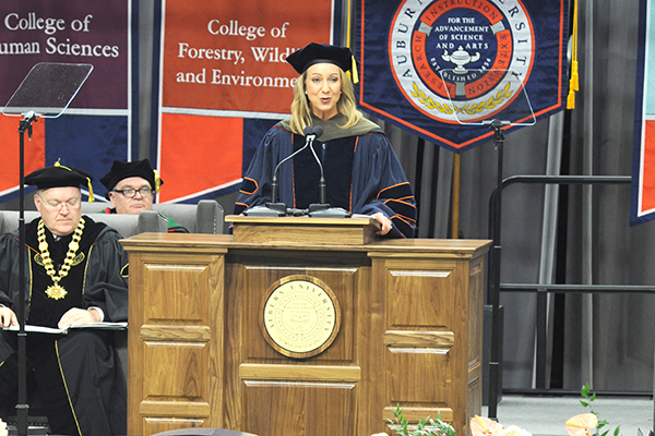 Dean Ross speaks at graduation